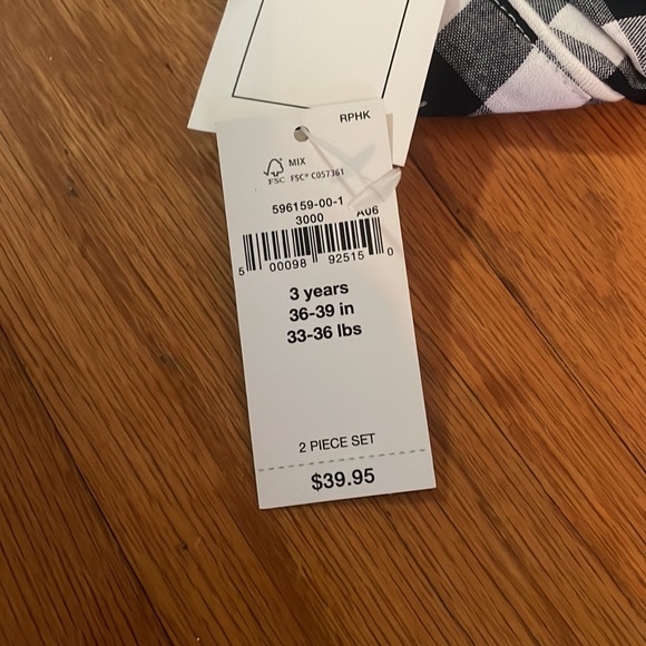 New Gap Navy & White Checkered Pajamas - Picture 5 of 6